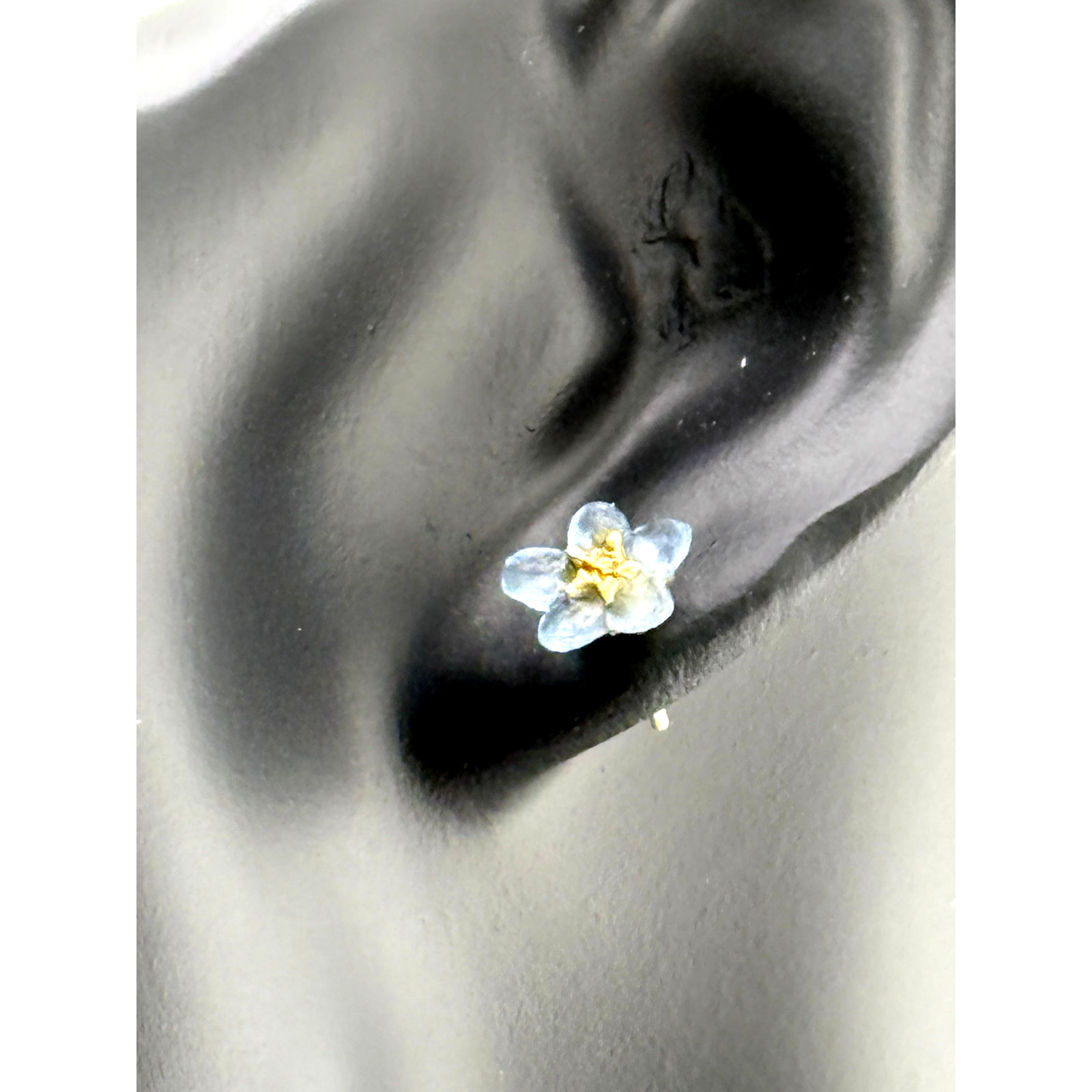 Michael Michaud Forget Me Not Single Flower Post Earrings
